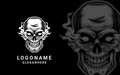 Skull Flame grafisk logotypdesign