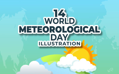 14 Día Meteorológico Mundial Ilustración