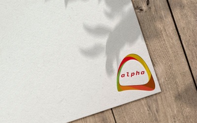 Een briefsjabloon met alfa-logo