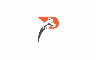 Fox P Harfi Soyut Logo Şablonu
