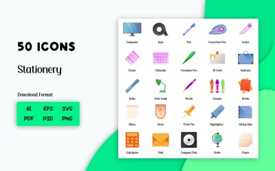 Icon Pack: 50 icone di cancelleria