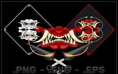 Japán Hannya Bandana Vector Design