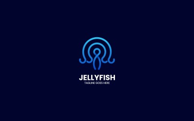 Jellyfish Line Art Logo Design