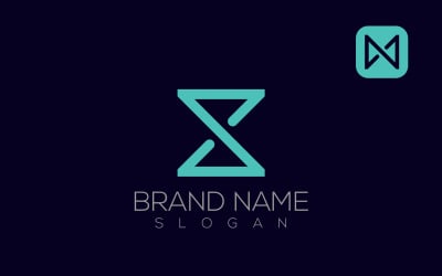S of N-logo | Oneindig tweezijdig vierkant logo-ontwerp