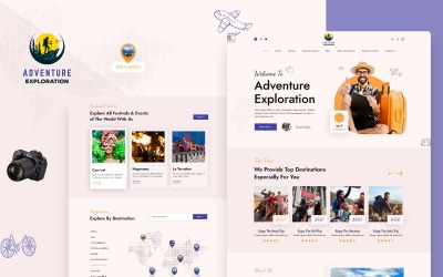 Adventure Exploration – uživatelské rozhraní Adobe XD