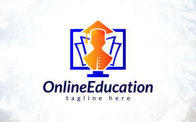 Design del logo dell&amp;#39;istruzione online per l&amp;#39;apprendimento digitale