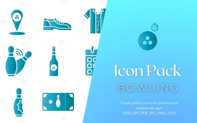 Icon Pack: 30 Bowling-Icons