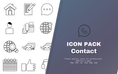 Icon Pack: 50 Kontaktieren Sie uns Icon Set