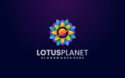 Logo colorato sfumato del pianeta del loto