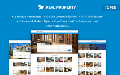 Modèle de site Web PSD pour biens immobiliers
