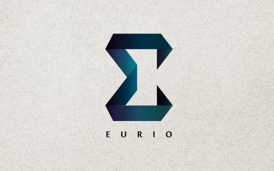 Modello di logo della lettera eurio E