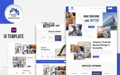 Plantilla de construcción de viviendas - Interfaz de usuario Adobe XD