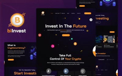 Plantilla de interfaz de usuario web de BiInvest - Adobe XD