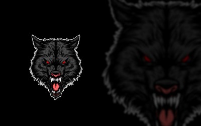 Wolf Grafisch Logo Ontwerp Vector