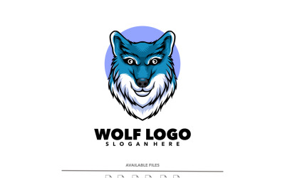 Wolf Head Logotyp Mall Illustration