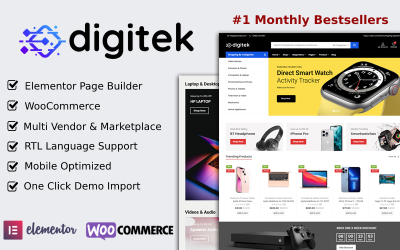 Digitek - Tema WooCommerce de Elementor Electronics
