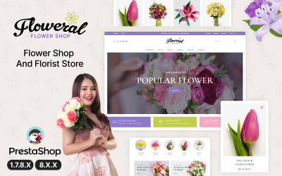 Floweral - PrestaShop-Design für Blumen und Geschenke