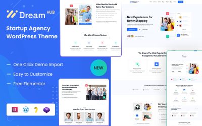 Motyw WordPress agencji startowej DreamHub
