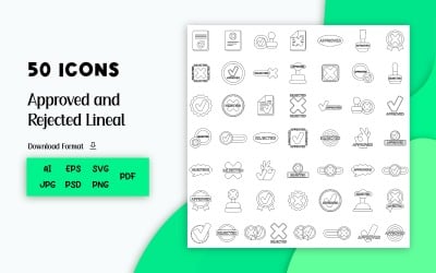 Утвержденные и отклоненные иконки Lineal 50