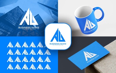 Création de logo de lettre AU professionnelle pour votre entreprise - Identité de marque