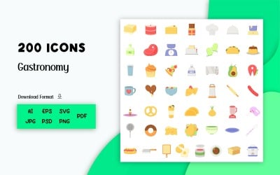 Ikoncsomag: Gasztronómia 200 ikon