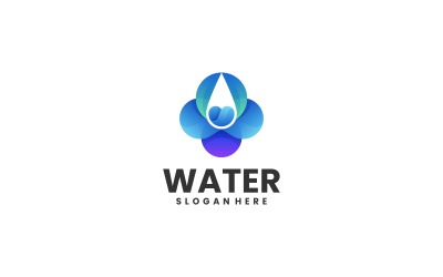 Logotipo colorido gradiente de água