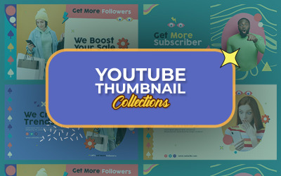 Retro - PSD-bannermall för Youtube-miniatyr sociala medier