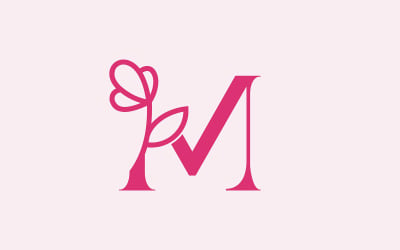 Schöner Mode-Schönheits-Logo-Buchstabe M