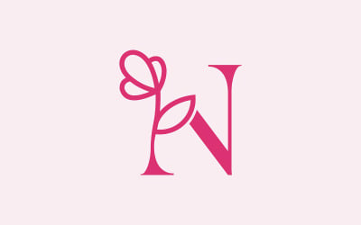 Gyönyörű divatos szépség logó N betű