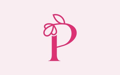 Piękna moda uroda Logo litera P
