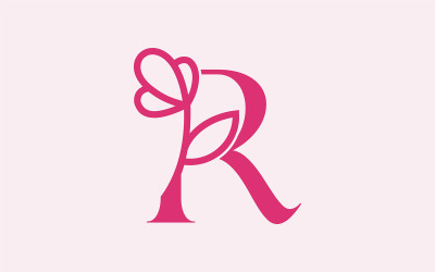 Gyönyörű divatos szépség logó R betű