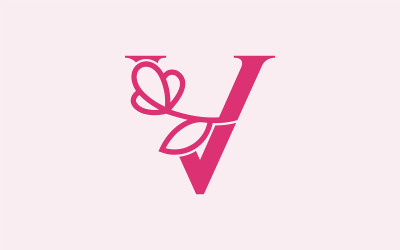 Schöner Mode-Schönheits-Logo-Buchstabe V