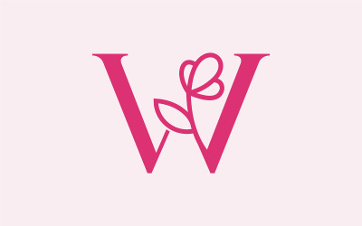 Gyönyörű divatos szépség logó W betű