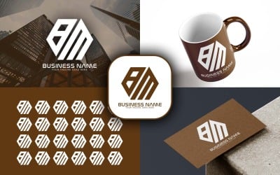 Diseño de logotipo de letra BM profesional para su negocio - Identidad de marca
