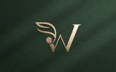 Logo di nozze di massaggio della stazione termale di bellezza cosmetica W