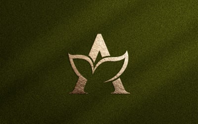 Logo Floral Beauty Leaf Natural Písmeno A