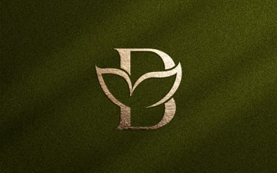 Kwiatowy Uroda Logo Liść Naturalna Litera B