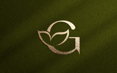 Floral Beauty Logo Folha Natural Letra G