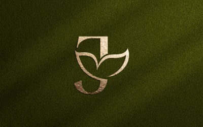 Çiçek Güzellik Logo Yaprak Doğal Harf J