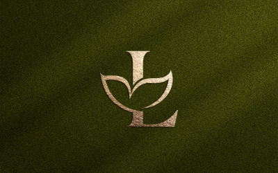 Floral Beauty Logo Folha Natural Letra L