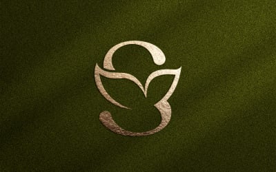 Floral Beauty Logo Folha Natural Letra S