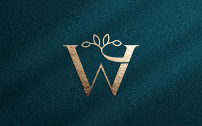 Rose Gold természet levélkorona szépség logó W