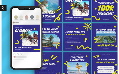 Creative Navy Travel Instagram Gönderisi