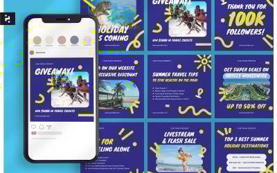 Creative Navy Travel Instagram Post