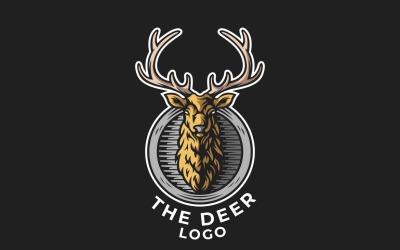 Deer Emblem Circle Graphic Logo Design