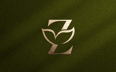 Logotipo de belleza floral Hoja Letra natural Z