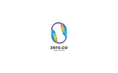 Logotipo colorido de gradiente cero