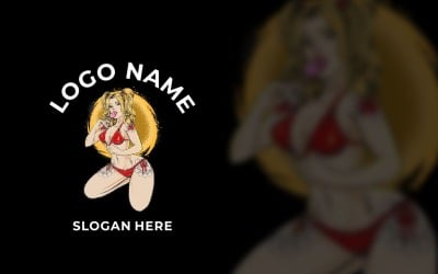 Model Bikini Girl Graphic Logo Design