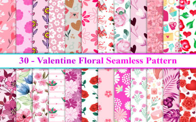 Valentine Flower Seamless mönster, Flower Seamless Pattern