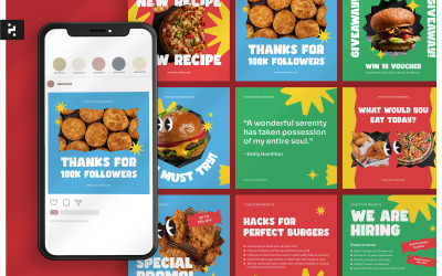 Yiyecek Instagram Gönderi Retro Teması